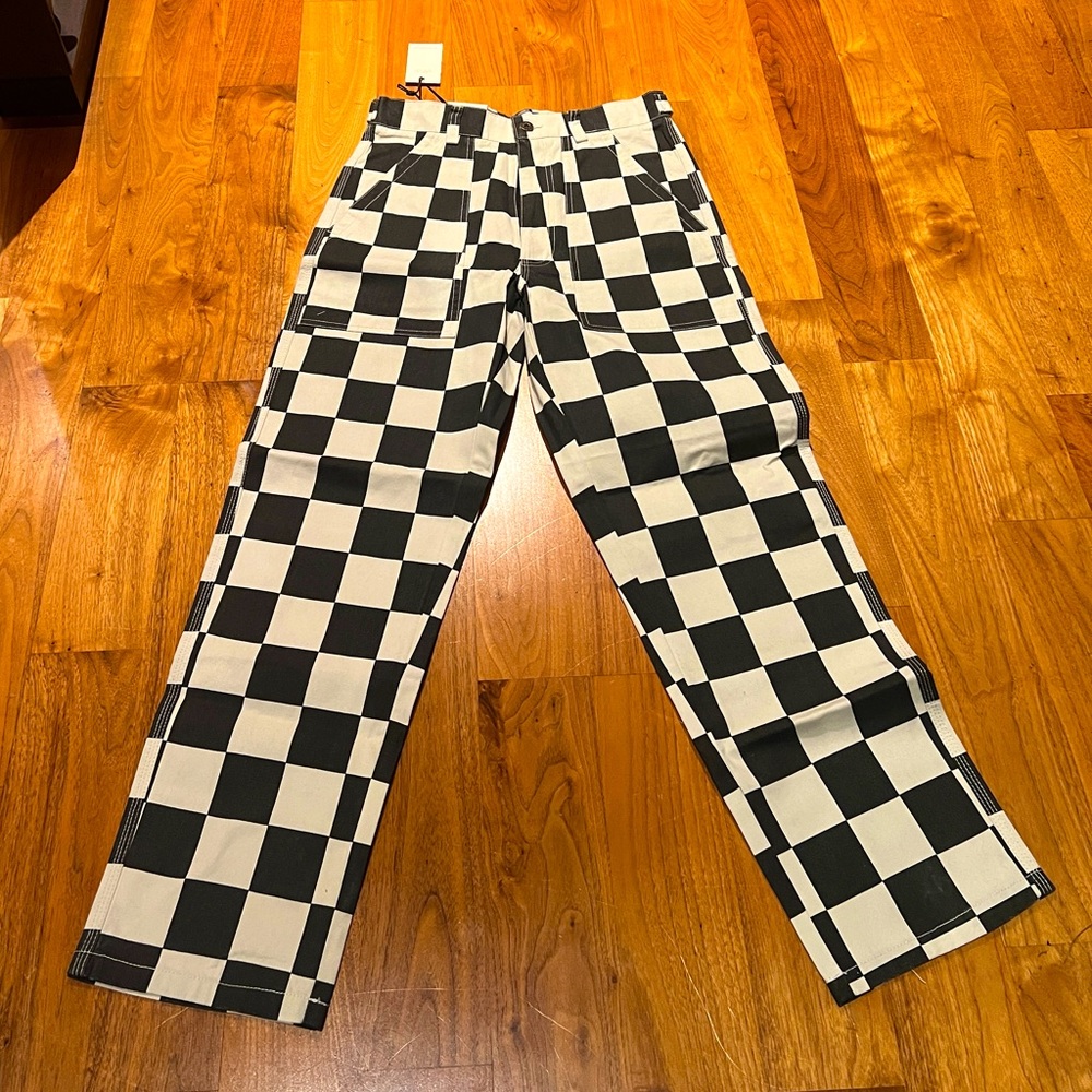 Brand New (with tags) Black and White Checkered P & Co. High Waisted Pants
